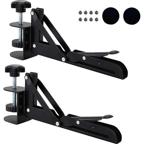 Supports de fixation pliables sans perçage pour étagère, support à clip pour plateau de clavier et repose-coude (1/5)
