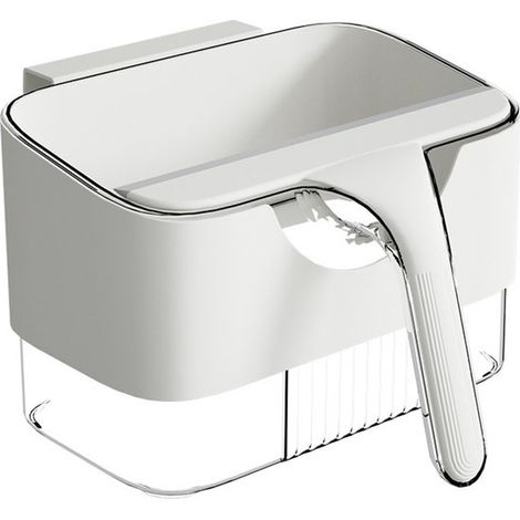 Poubelle suspendue pour plan de travail, poubelle murale multifonctionnelle. Matière : PP. Avec raclette pour la fixation sur les portes de placard. (1/5)