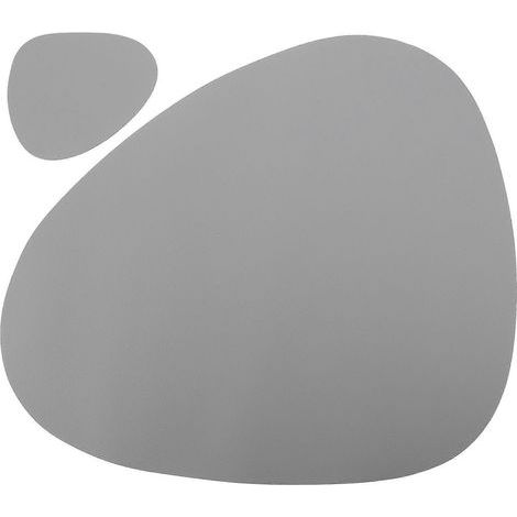 Set mit 1 Platzset im nordischen Stil, praktisches PU-Essset mit integriertem Untersetzer – 45,5 x 36,5 x 0,2 cm – Grau (1/4)