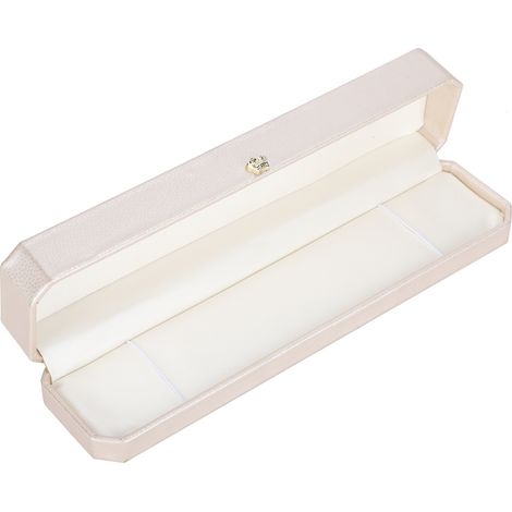 Boîte de Rangement Longue pour Bijoux Chaîne Bracelet Fournitures Artisanat Or Clair 23x5.5cm (1/5)