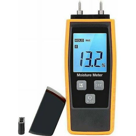 Testeur d'humidité pour bois, mur et mortier de ciment, détecteur de fuites, mesureur de teneur en eau avec écran LCD, indicateur d'humidité (1/5)