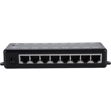 8-Port Passive PoE Adapter, Reliable Power over Ethernet Injector for Cameras and IP Devices, IEEE802.3af/at Compliant, Plastic Housing, Safe and Robust PoE Power Module (1/4)