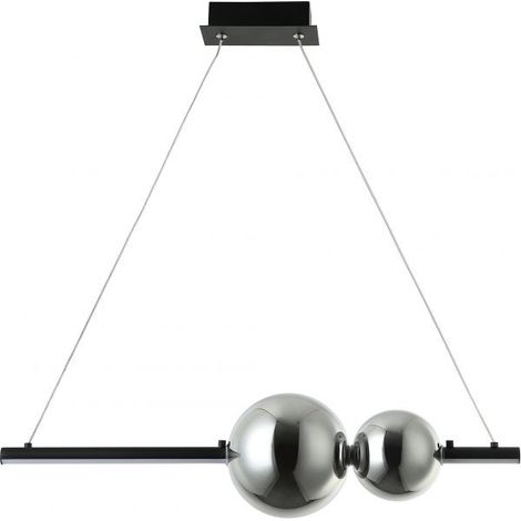 Suspension Luminaire LED 11W Variable Noir Mat ZAMBELIS - Blanc chaud - 3000K (1/2)