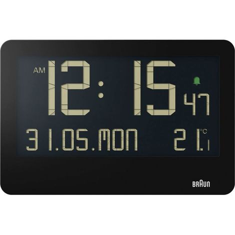 Braun bc 14 orologio da parete al quarzo nero digitale