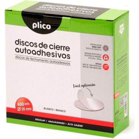 Plico selbstklebende Textil-Dichtscheiben ø20mm -Box 400 Scheiben- weiß