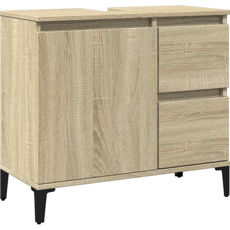 Meubles de Rangement，Armoire salle de bain chêne sonoma 65x33x60 cm CFW108902 (1/5)