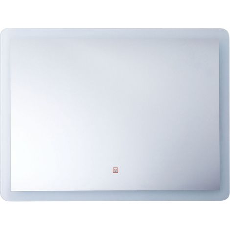 LED Bathroom Mirror CORROY 80 cm 60 cm Silver