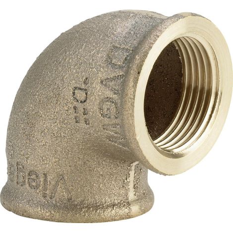 Coude en laiton rosé 90 degrés femelle-femelle 1/8"