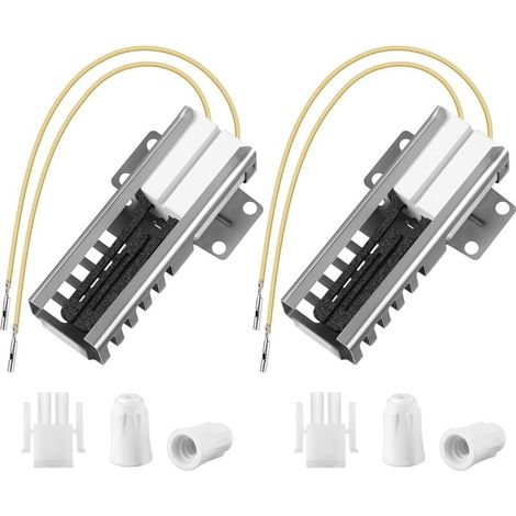 Set di 2 accenditori per forno a gas compatibili con i modelli WB13K21, IG9998, AP2020569 PS231280 WB13T10045, connettore piatto e dado per accenditore del forno, compatibile con forni a gas Hotpoint.
