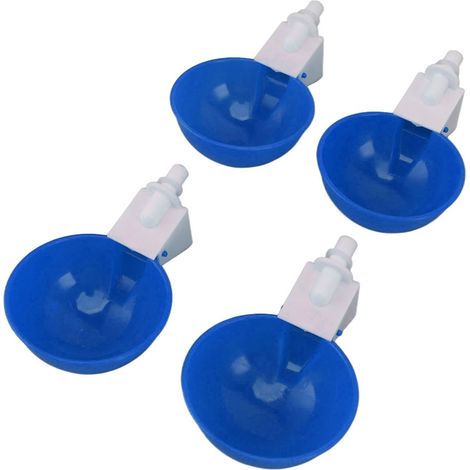 Kit de 8 abreuvoirs automatiques de grande taille pour poulets, canards et oies, en PVC épais (bleu). (1/5)