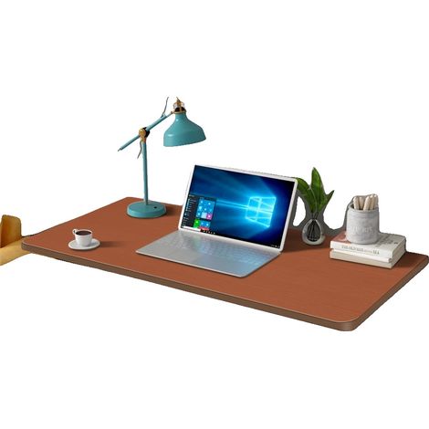 Table Pliable Murale, Design Gain de Place, Utilisation Polyvalente, Marron (1/2)