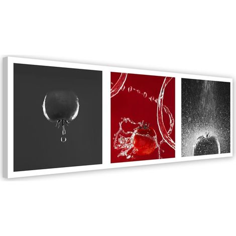 Tableau sur toile Tomates dans l'eau Set 90x30 (1/4)