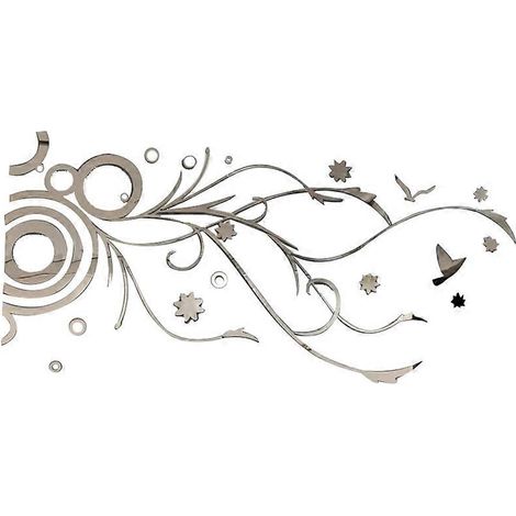 Stickers muraux miroir fleur rotin acrylique 3D, stickers muraux familiaux, décoration murale pour salon (1/5)
