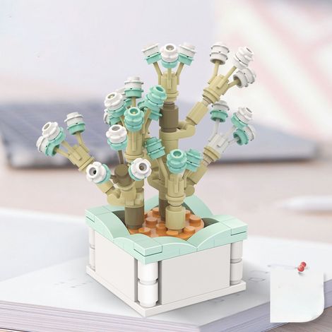 Kit de plantes en blocs de construction Bonsaï DIY, décoration vive en plastique, fleurs botaniques colorées, collection lumineuse, sachet multicolore (1/5)