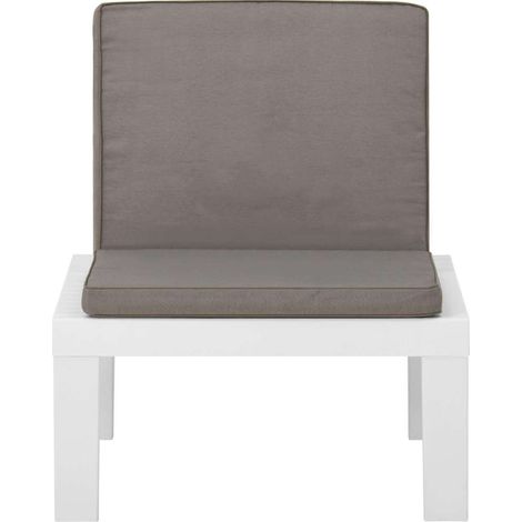 Maison Exclusive - Garten-Lounge-Stuhl mit Auflage Kunststoff Wei (1/5)