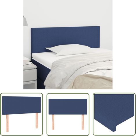 The Living Store Tête de lit Bleu 80x5x78/88 cm Tissu - Tête De Lit - Têtière De Lit - Literie - Meuble De Chambre - Décoration Chambre (1/5)