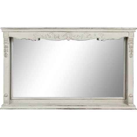 Miroir blanc classique vieilli élégance intérieure - Blanc vieilli patiné (1/5)