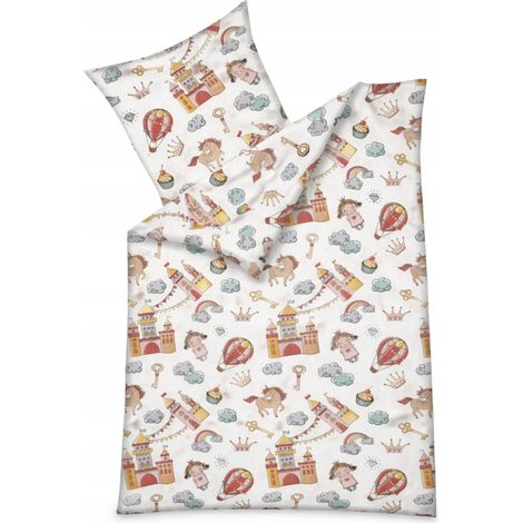 Ropa de cama infantil 135x200 100% algodón reforzado castillo 80x80 princesa