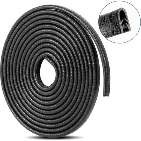 RHG Protections Bord Portière de Voiture en Forme de U Protecteur pour La Porte de Voiture en Caoutchouc Anti-collision Protéger 5M (Noir)