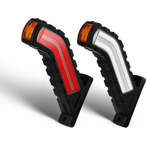 Lot de 2 Feux de Gabarit Latéral à LED, Lampe de Dégagement de Contour 12V 24V, Universel Feux de Position Latéraux Blancs et Rouge, Feu de Gabarit Remorque pour Voiture SUV Van Lorry RVs Bus Bateau (1/5)