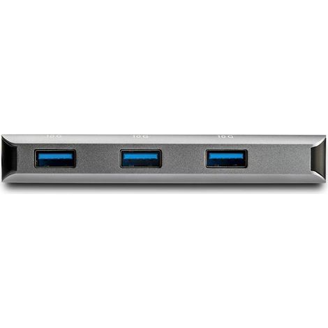 StarTech.com HB31C3ASDMB - USB 3.1 (3.1 Gen 2) Type-C - USB 3.1 (3.1 Gen 2) Type-A - SD - 10000 Mbit/s - Noir - Gris - Aluminium - Plastique (1/3)