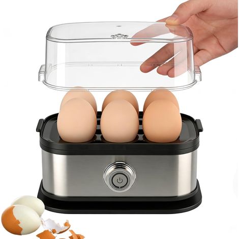 Cuiseurs à œufs, cuisinier d'œufs compact de, 6 œufs faciles à peler, mollets, moyens, durs, Poacher, fabricant d'omelette, cuiseur vapeur, buzzer, lumière indicatrice