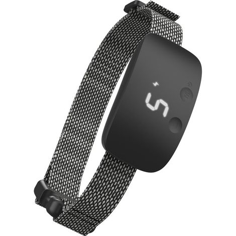 Collar eléctrico, collar antiladridos, funciona con pilas, banda reflectante, botones táctiles, resistente al agua y al polvo, para perros pequeños y grandes, 7 niveles, sonido, descarga eléctrica, vi (1/5)