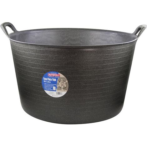 Faithfull Eco Flex Tub Bucket 56 litre - Recycled Black FAIECOFLXB56