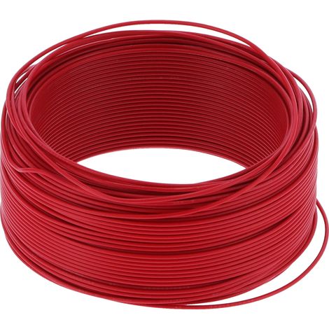 Câble électrique souple en cuivre rouge, 7 conducteurs isolés BV-1x1, 100 m / 328,1 pi, 300 V CA, rouge (1/5)