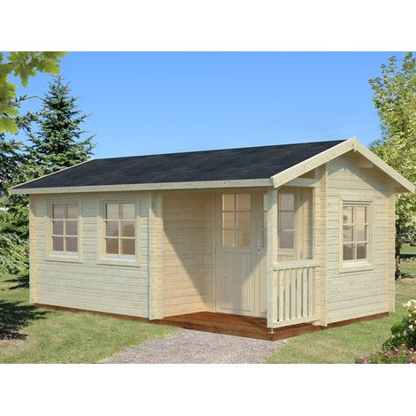 Abri de jardin en bois Susanna 12,4 m2 Naturel (1/5)