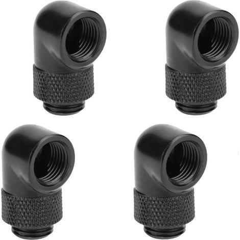 Rallonge G1/4" male vers femelle, adaptateur de raccord rotatif à 90 degrés, noir, lot de 4 (1/5)
