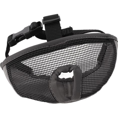 Muselière courte pour chien, douce, confortable et respirante, pour chien de type bouledogue à face plate, idéale pour mordre, mâcher et lécher, grise, taille S (1/5)