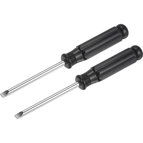sourcing map 2er-Pack Mini-Schlitzschraubendreher, 5,0 mm Schlitzkopf mit schwarzem Griff für Kleingeräte (1/5)