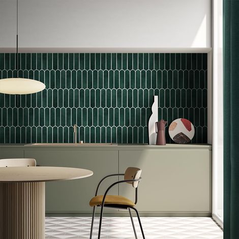Lot de 10 Carreaux muraux 3D autocollants, carrelage adhesif mural, credence adhesive pour cuisine, salle de bain, chambre à coucher, décoration murale, 30 x 30 cm, Vert dégradé (1/5)