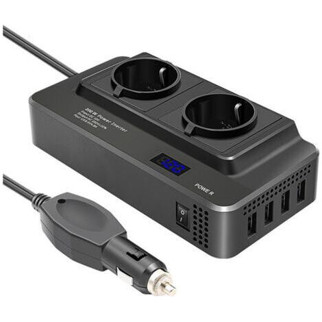 DC12V-AC220V 200W Spannungswandler für Zigarettenanzünderstecker, Kfz-/Wohnmobil-Ladegerät mit Mehrfachschutz und Sanftanlauf