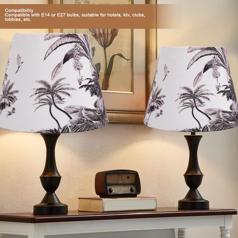 Abat-jour Moderne Simple Velvet Exquisite Conique Décoratif pour Base de Lampe E27 E14 Rainforest (1/5)