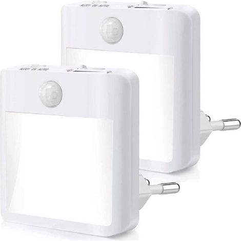 Veilleuse - Détecteur De Mouvement - LED Réglable 3500 K - Pour Chambre Enfant Couloir Escalier - Lot De 2 (1/5)