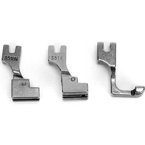 3Pcs Presser Foot Lockstitch Sewing Machine Invisible Zipper Presser Supply S518 S518N T168 (1/5)