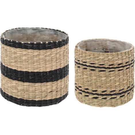 Lot de 2 Cache-Pots "Lumhiv" 16cm Naturel (1/5)