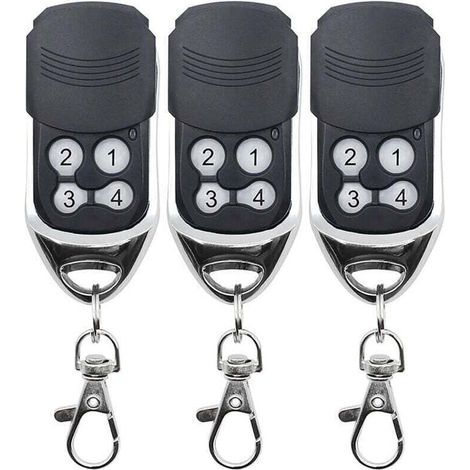 433MHz Telecommande Universelle Portail, XU,Telecommande Camé Porte de Garage de Remplacement, Super Copie, Code Fixe, Code Roulant, Applicable à Commande à distance DOORHAN MOTORLIN,3pcs