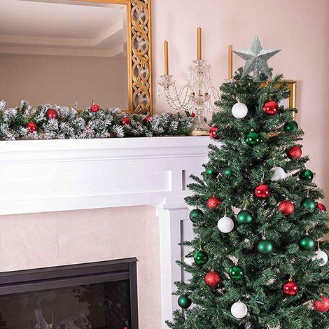 Silberner Köperstern für den Weihnachtsbaum, 20 cm, rosa fünfzackiger Stern als Baumspitze. (1/5)