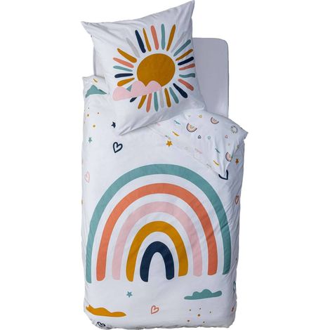 Parure de lit enfant 100% coton réversible ARC EN CIEL (1/4)