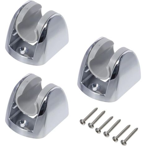 Lot de 3 supports de pommeau de douche, support mural réglable pour tuyau de douche avec vis pour pulvérisateur de bidet de salle de bain (1/5)