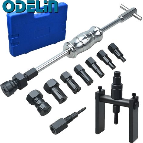 Kit d'outils pour extracteur de roulements, acier allié de haute qualité, marteau à glissière de 1,2 pi (360 mm), plage de taille de mandrin de 8 mm à 25 mm, 12 pièces incluses, polyvalent pour le ret (1/5)
