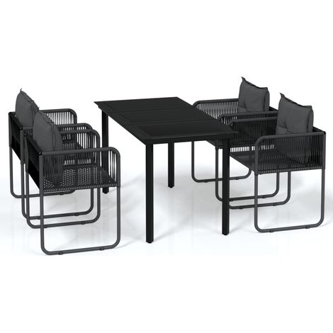 Ensemble à manger de jardin 5 pcs  Mobilier de jardin Noir (1/5)