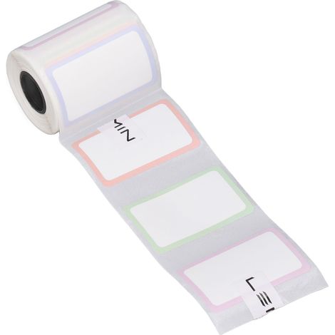 rouleau d'étiquettes autocollantes multifonctionnelles en papier thermique pour adresses, bijoux, bureau et vêtements, 40 x 25 mm / 1,57 x 0,98 po, bords colorés (1/5)
