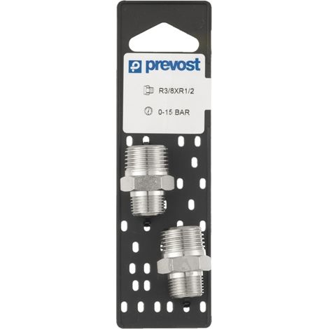 Mamelon double filetage mâme conique A2 1/4"- 3/8" lot de 2 Prevost