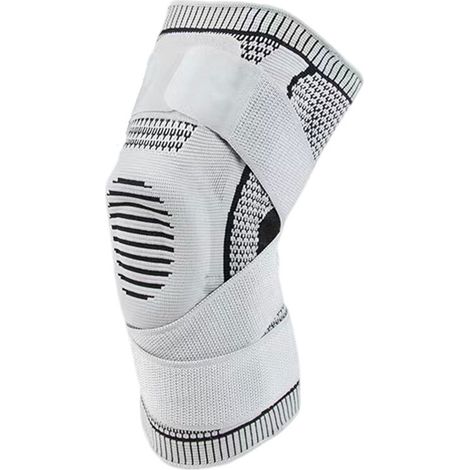 Genouillère de Compression - Coussinet Gel et Stabilisateur à Ressort - Soulage Douleurs Articulaires - Taille L (70-85 kg) - 1 Paire - Gris (1/5)