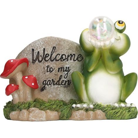 Lampe solaire grenouille Anti-rouille, étanche, veilleuse solaire en résine, ornements artisanaux, décoration de jardin extérieur (1/5)
