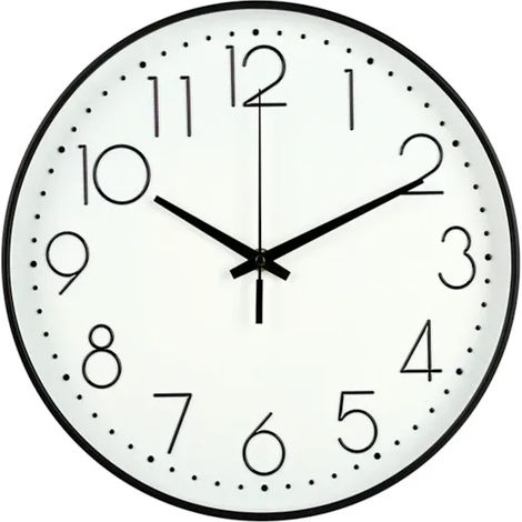 Orologio da parete silenzioso da 20 cm, senza ticchettio, con vetro trasparente per una facile lettura. (1/4)